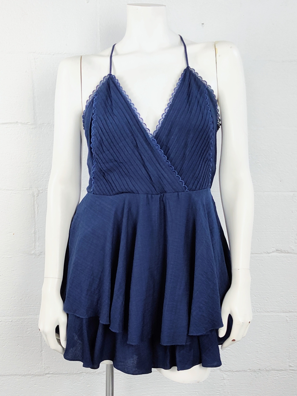 Blue Rain Navy Blue Romper Mini Dress